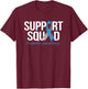 Support Squad Diabetes Awareness Month Blue Gray Ribbon T-Shirt - T-Shirt | Maroon