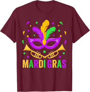Mardi Gras 2025 Women Mardi Gras Shirt Kids T-Shirt - T-Shirt | Maroon