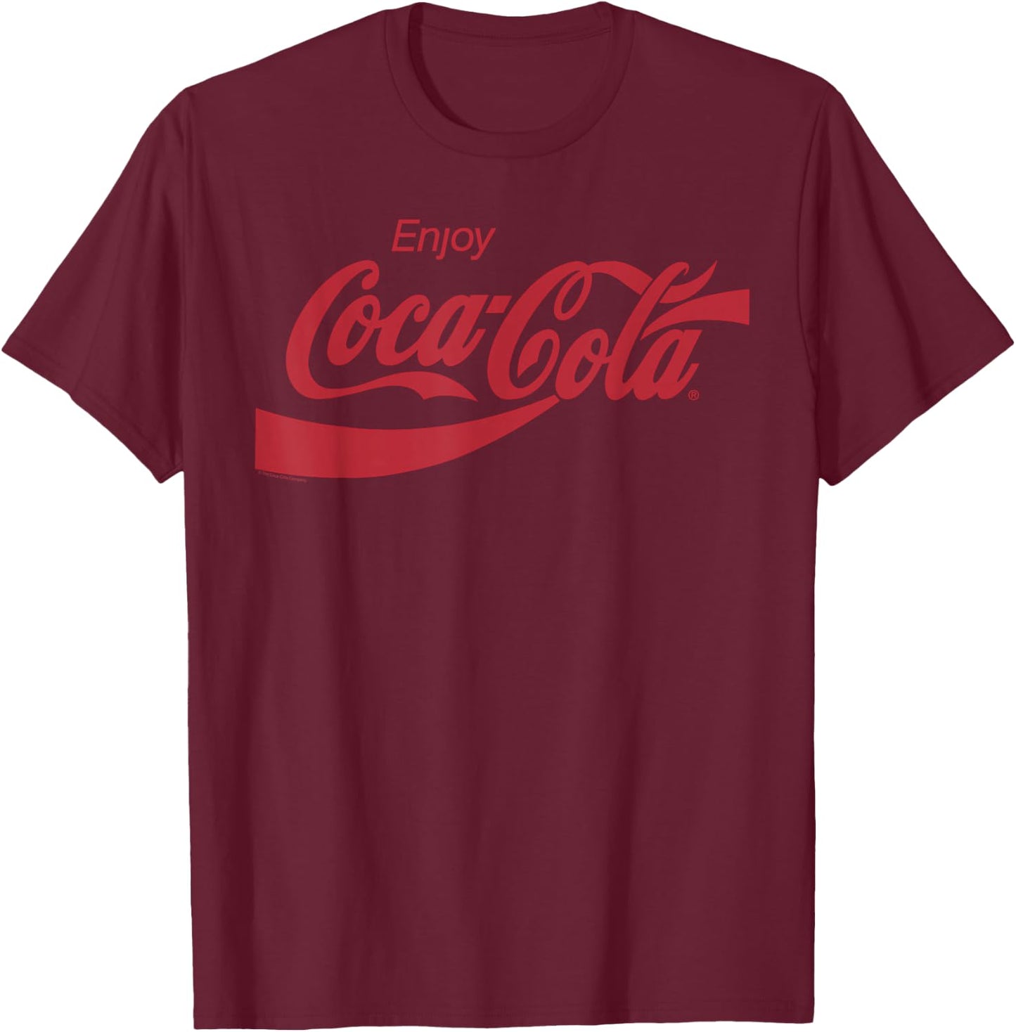Coca-Cola Enjoy - -Adults, Black, Small, Short Sleeve T-Shirt - T-Shirt | Maroon