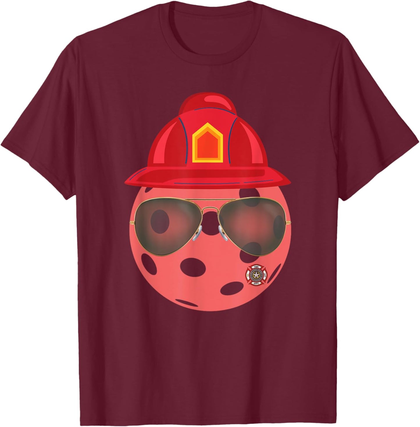 Funny Firefighter Fireman Pickleball Lover Player Coach T-Shirt - T-Shirt | Maroon