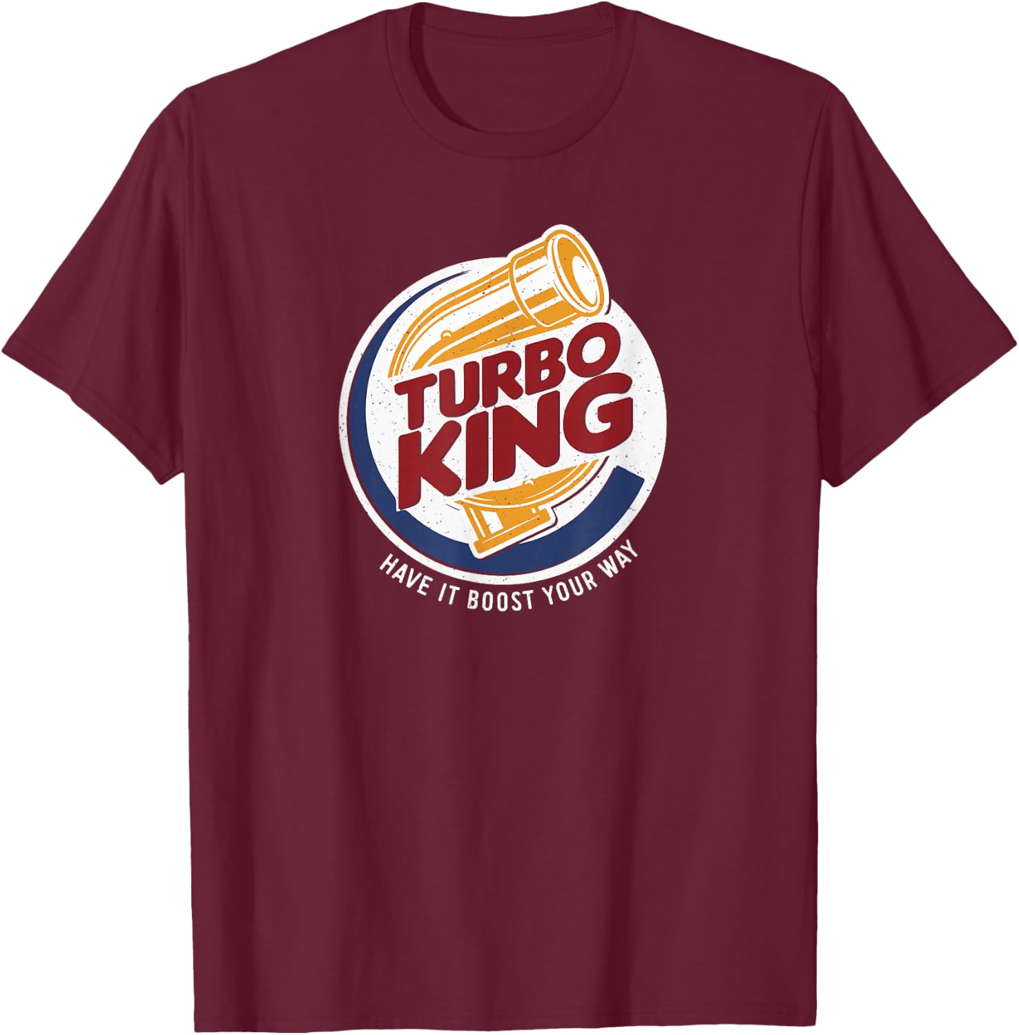 Vintage Turbo King - Drag Racing T-Shirt - T-Shirt | Maroon