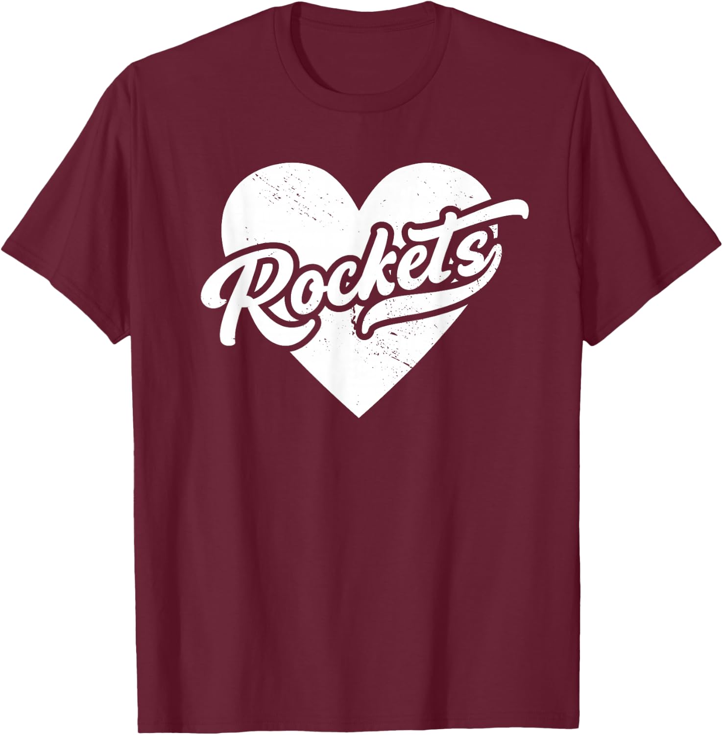Vintage Rockets School Spirit Go Rockets Love T-Shirt - T-Shirt | Maroon