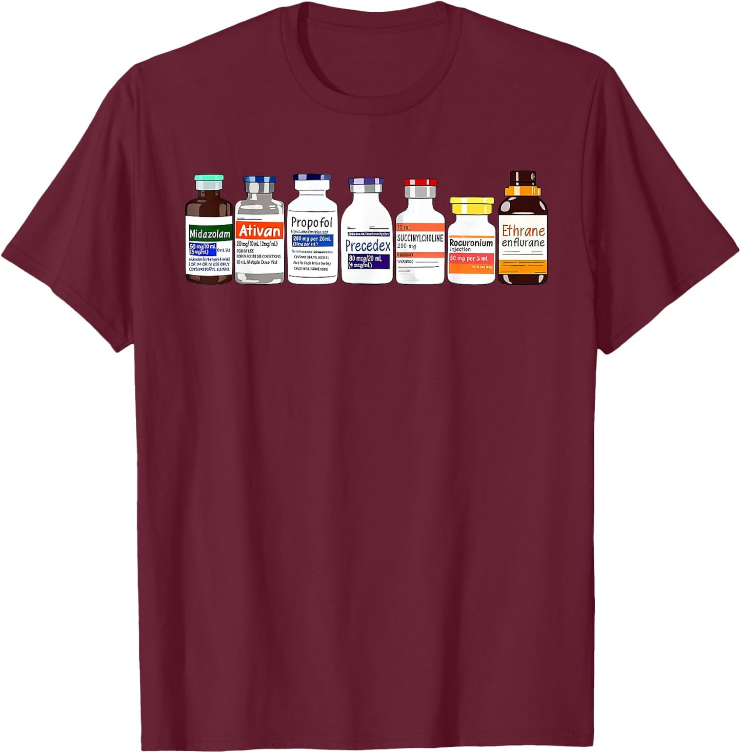 ICU Nurse Pharmacy Intensive Critical Care Black Women's Modern Classic ICU Nurse Propofol T-Shirt - T-Shirt | Maroon