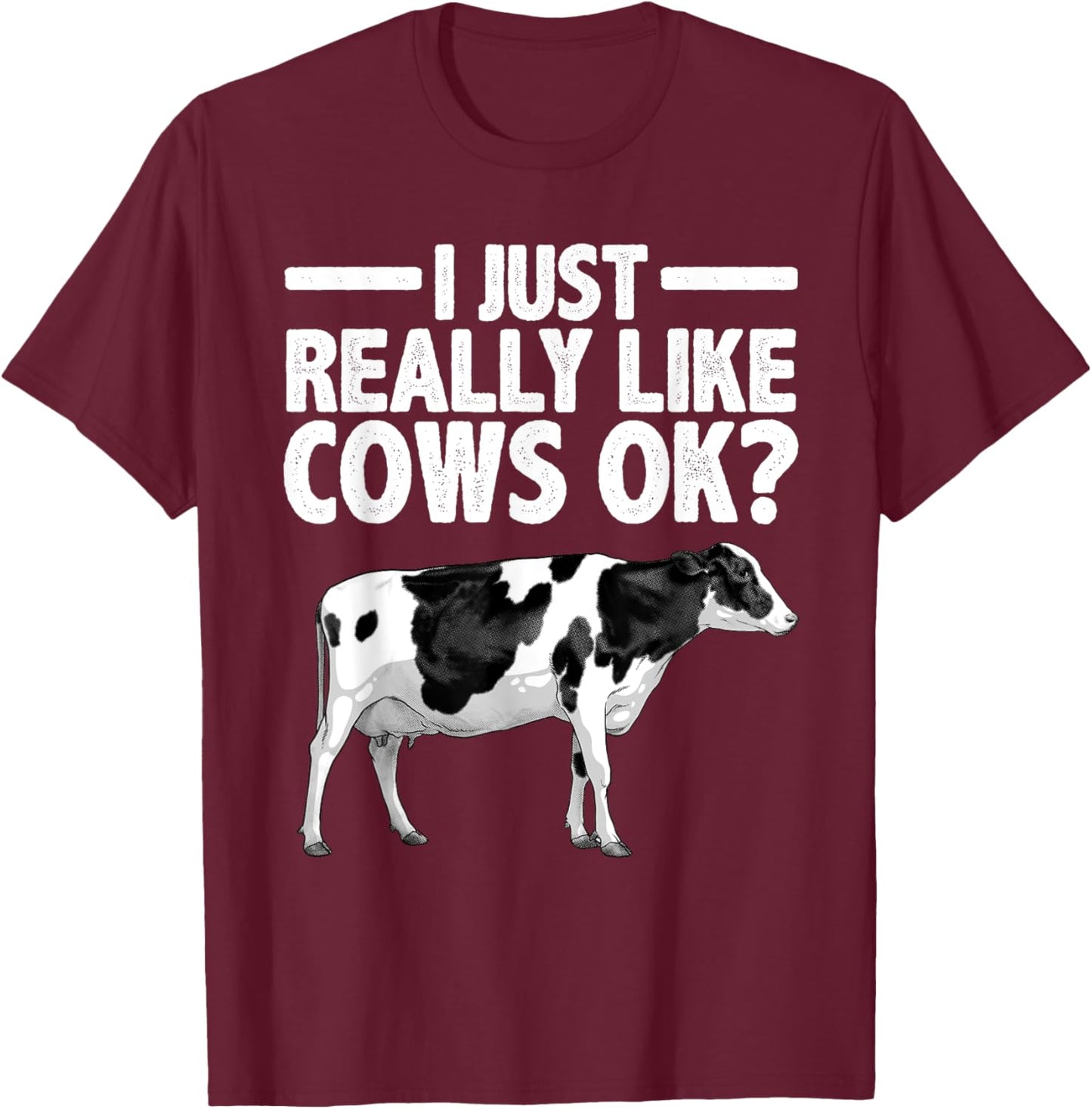 Funny Cow Art Women Cattle Farming Dairy Cow Lover T-Shirt - T-Shirt | Maroon