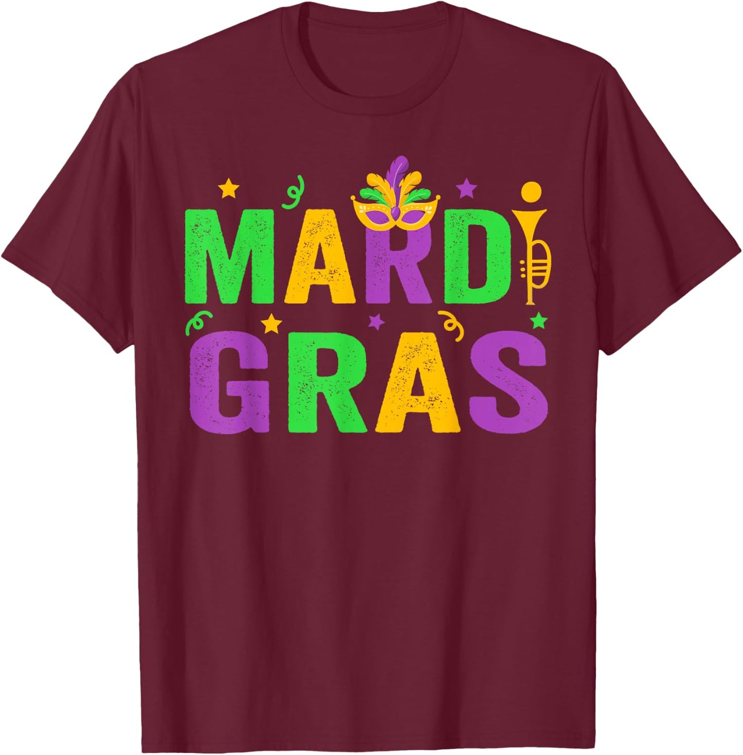 Mardi Gras Shirt Women Men Mardi Gras Kids Mardi Gras Beads T-Shirt - T-Shirt | Maroon