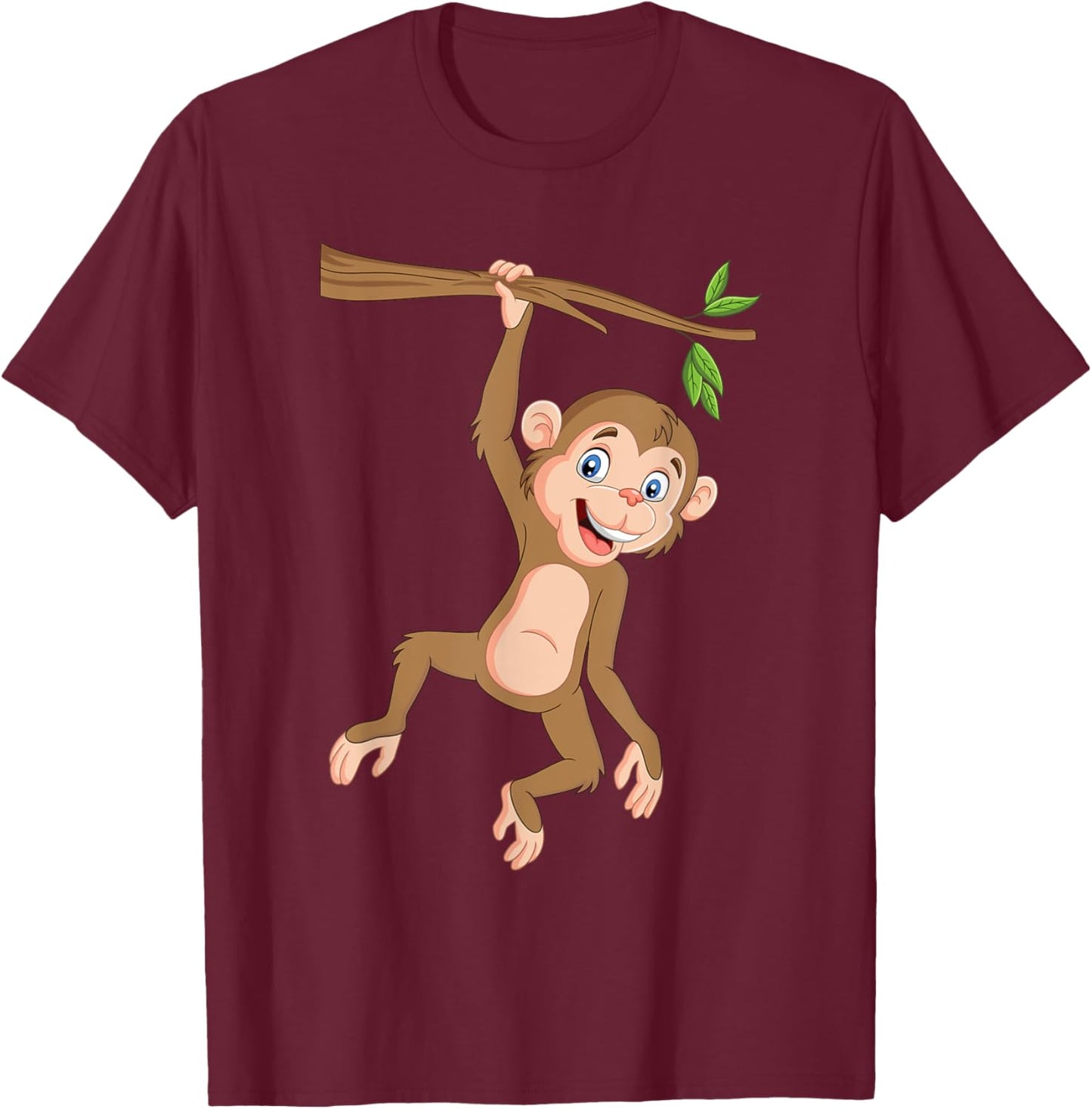 Hanging Monkey - Monkeys Jungle Safari Primate Animal Lover T-Shirt - T-Shirt | Maroon