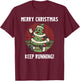Running Christmas Tree For Runners Who Love Santa Runs T-Shirt - T-Shirt | Maroon