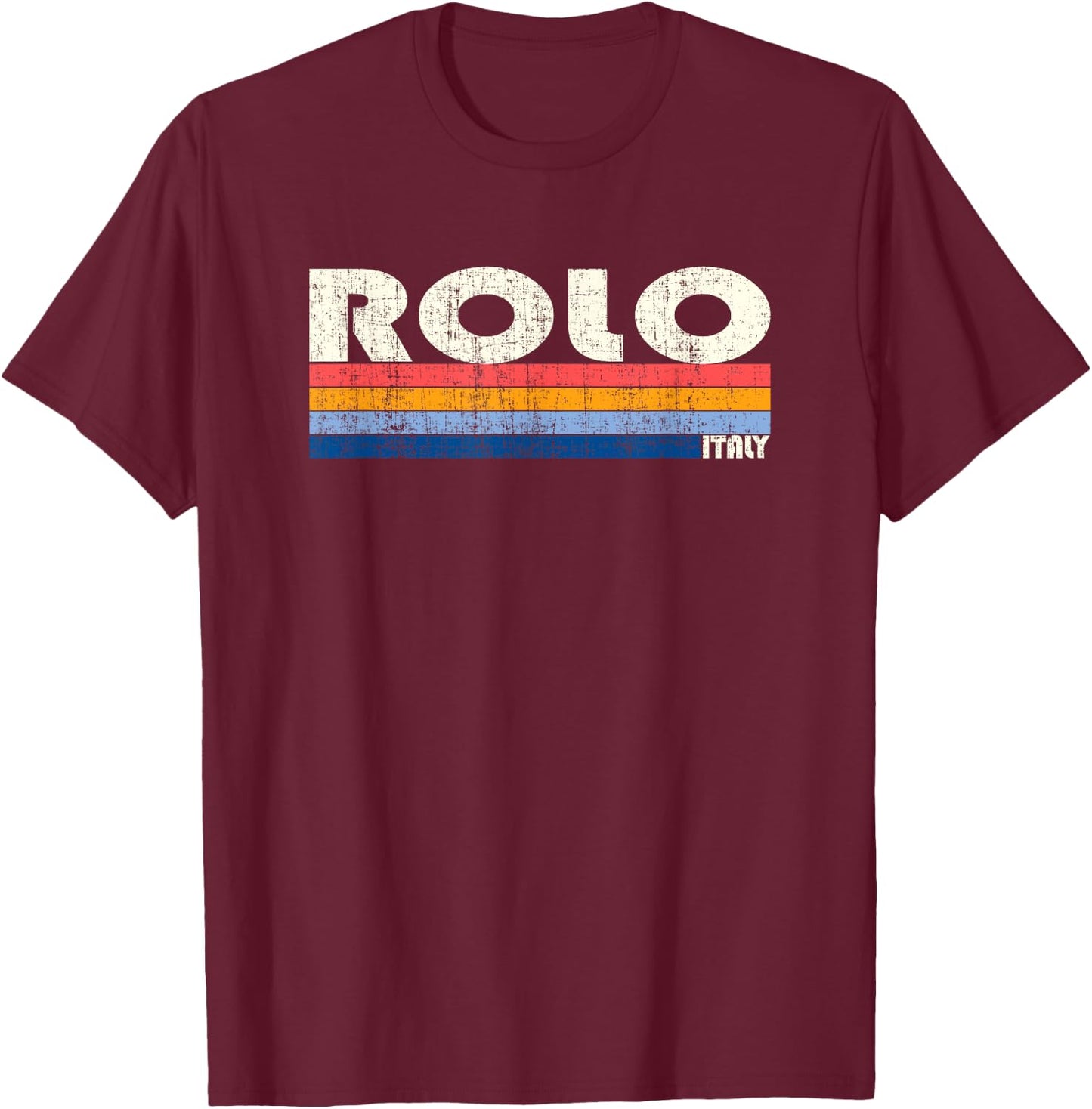Rolo, Italy Retro 70s 80s Style T-Shirt - T-Shirt | Maroon