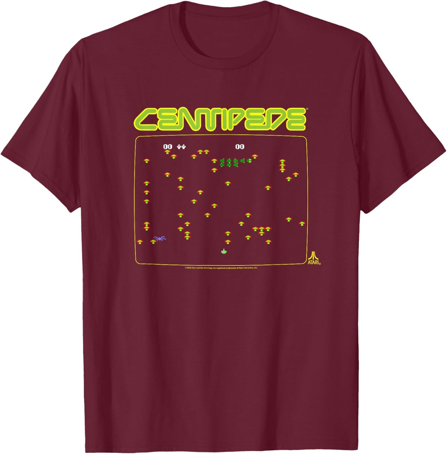 Atari Centipede Screen T-Shirt - T-Shirt | Maroon