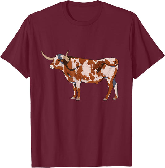 Drawing of a Longhorn Beef T-Shirt - T-Shirt | Maroon