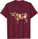 Drawing of a Longhorn Beef T-Shirt - T-Shirt | Maroon