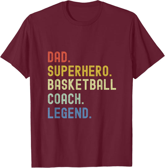Basketball coach dad coaching basketball T-Shirt - T-Shirt | Maroon