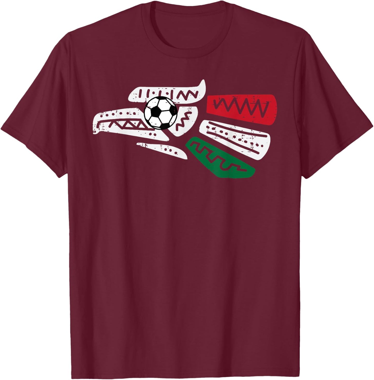 Mexican Eagle Mexico Soccer Ball Men Women Boys Girls Kids T-Shirt - T-Shirt | Maroon