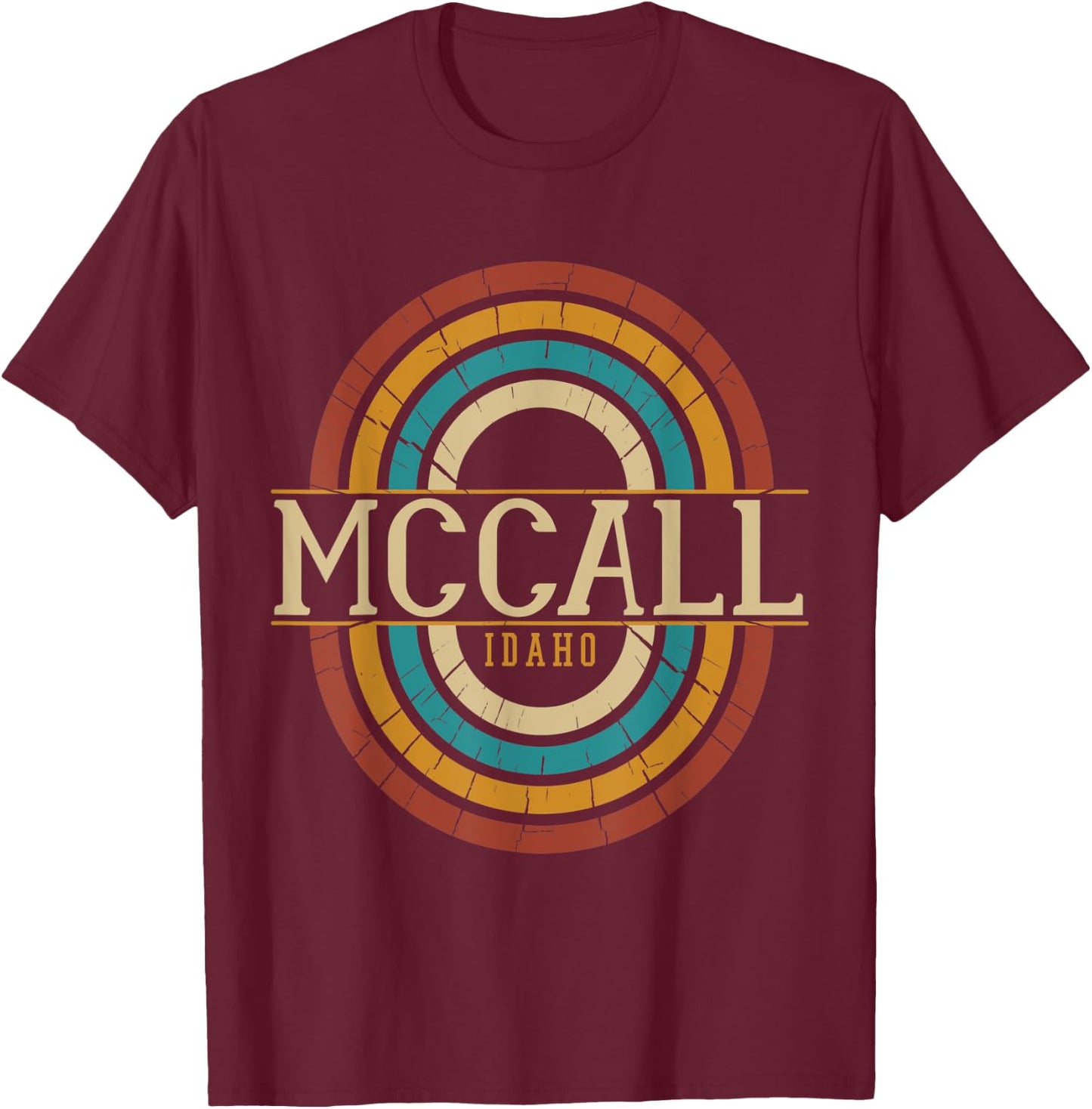 Vintage Retro McCall Idaho ID Women Men Souvenirs T-Shirt - T-Shirt | Maroon