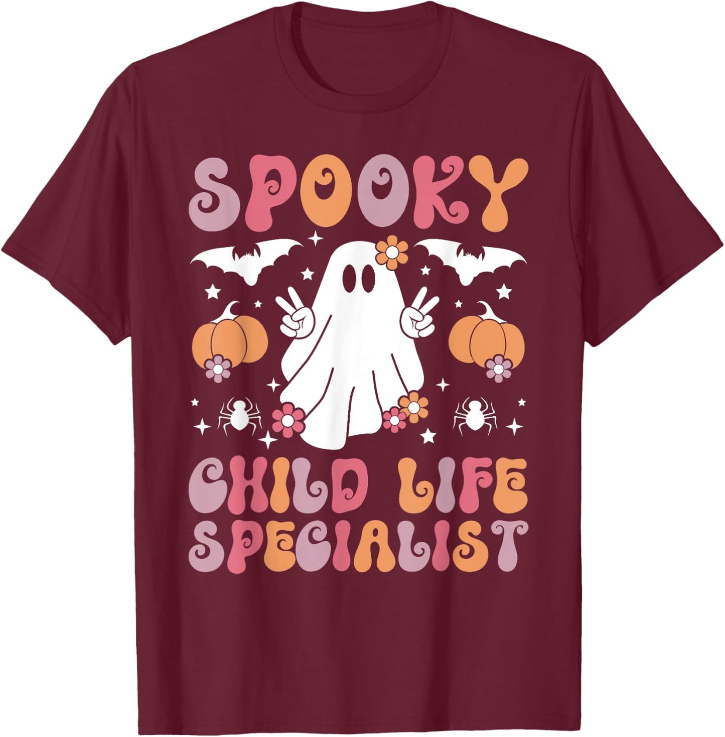 Spooky Child Life Specialist Halloween T-Shirt - T-Shirt | Maroon