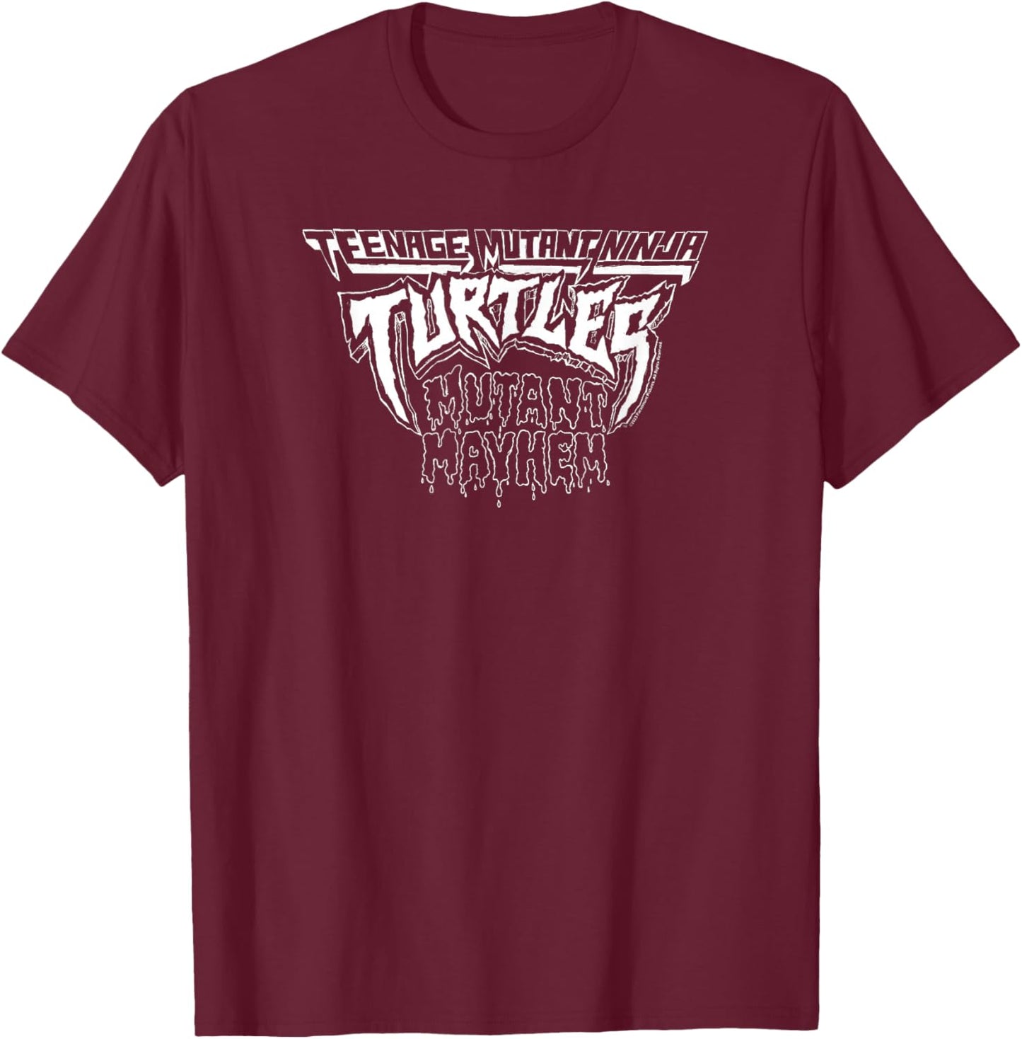 Teenage Mutant Ninja Turtles: Mutant Mayhem Retro Drip Logo T-Shirt - T-Shirt | Maroon
