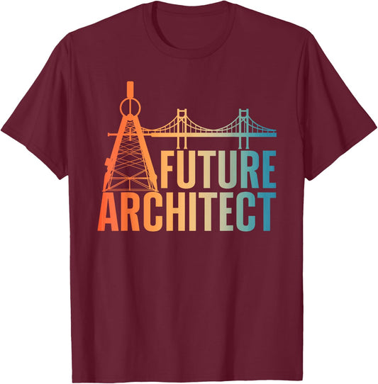 Cool Future Architect Art Boy Girl Kids Architecture Student T-Shirt - T-Shirt | Maroon