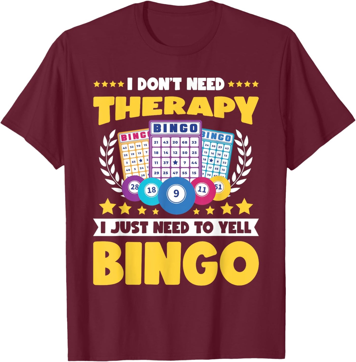 Bingo Player Lover Lucky Bingo T-Shirt - T-Shirt | Maroon