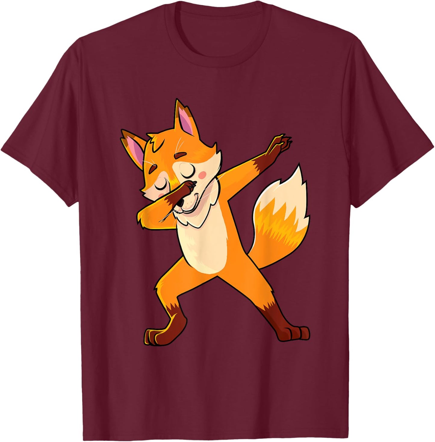Dabbing Fox Foxes Lover Men Women Kids T-Shirt - T-Shirt | Maroon