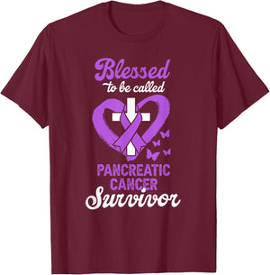 Blessed To Be Called Pancreatic Cancer Survivor Christian T-Shirt - T-Shirt | Maroon