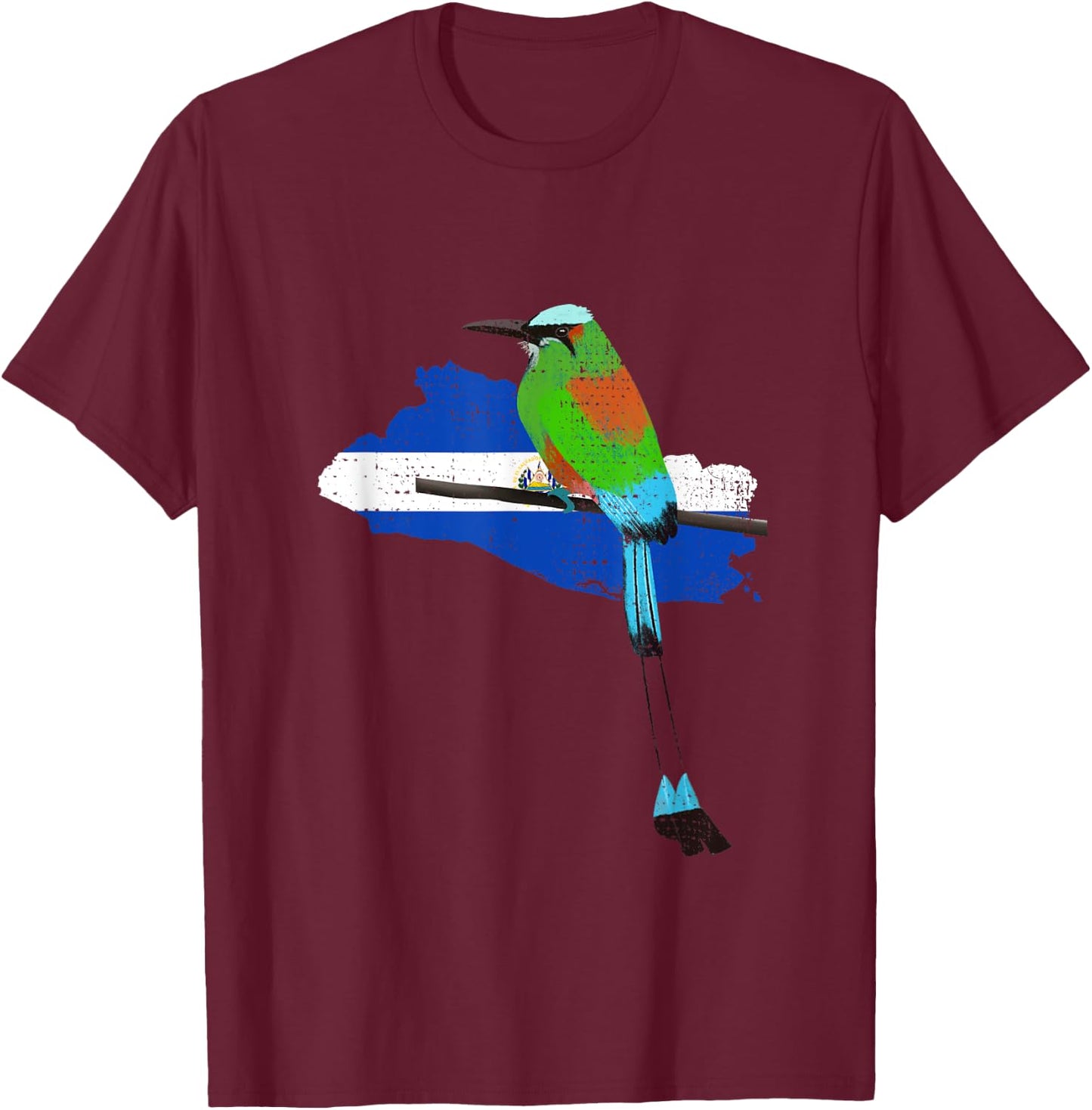 El Salvador Salvadoran Coat Salvadorian Gifts Torogoz Bird T-Shirt - T-Shirt | Maroon