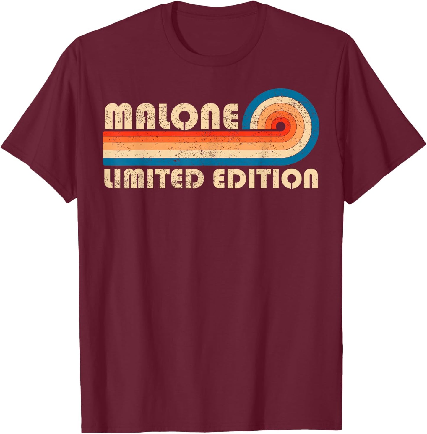Malone Surname Retro Vintage 80s 90s Birthday Reunion T-Shirt - T-Shirt | Maroon