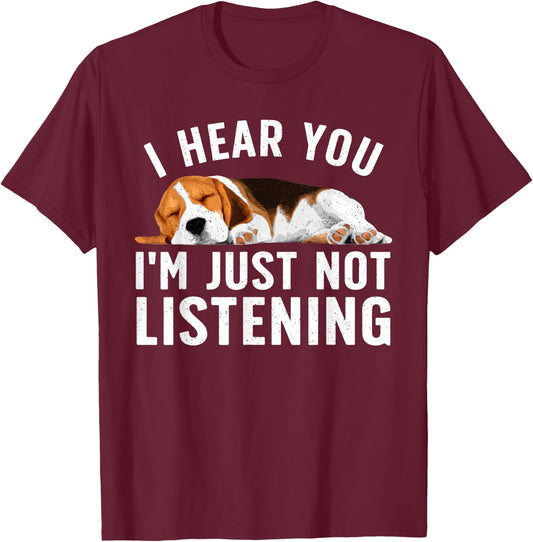 Funny Beagle Design Women Dad Mom Beagle Dog Lovers T-Shirt - T-Shirt | Maroon