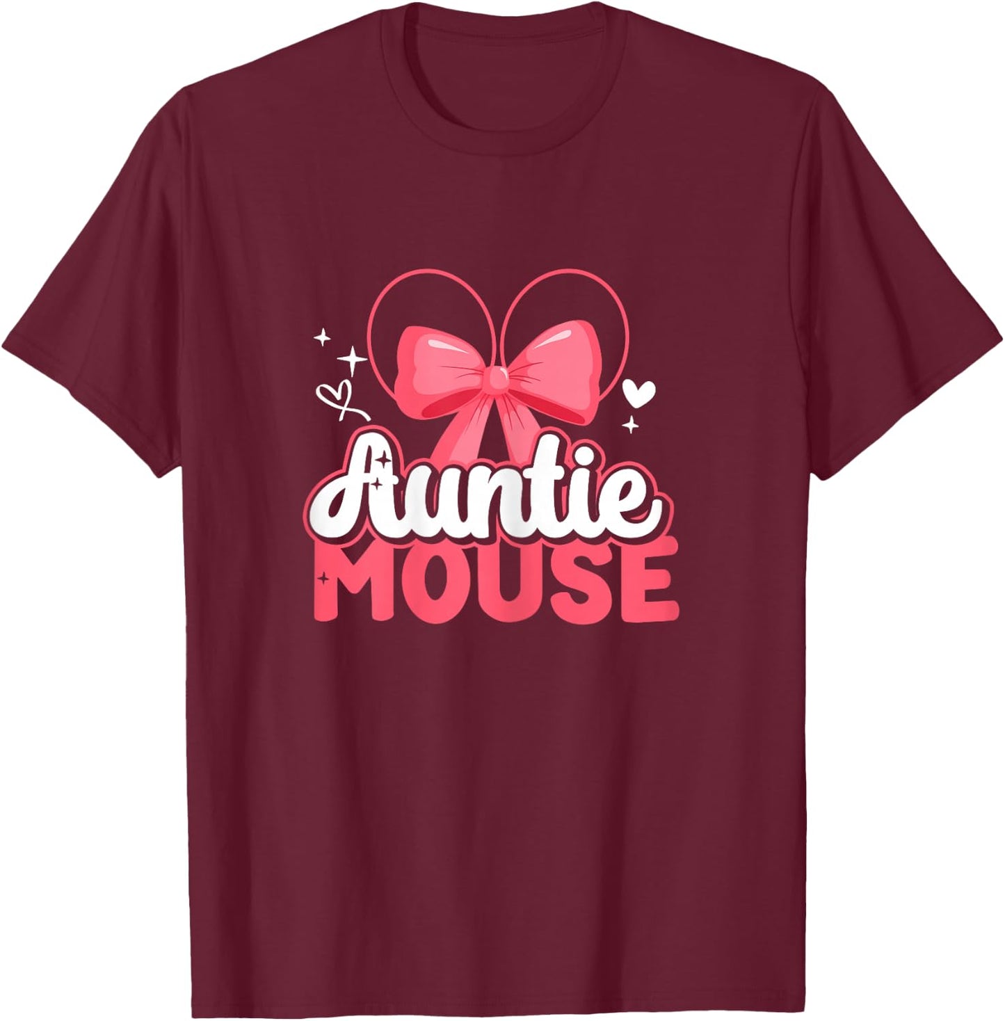 Auntie Mouse | Niece Nephew | Nephews Aunt T-Shirt - T-Shirt | Maroon