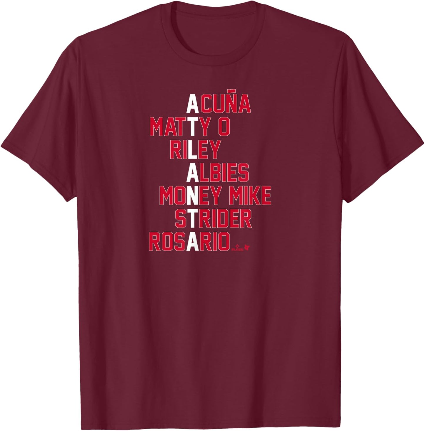 Atlanta Baseball Names - Atlanta Baseball T-Shirt - T-Shirt | Maroon