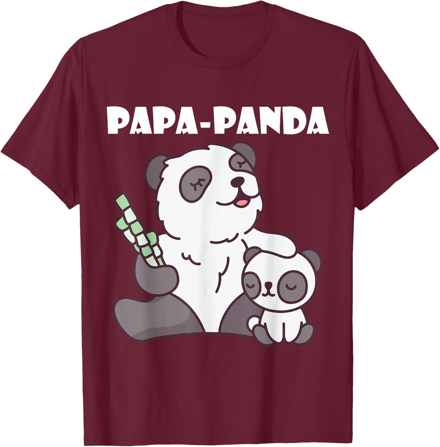 Father's Day - Papa Panda T-Shirt - T-Shirt | Maroon