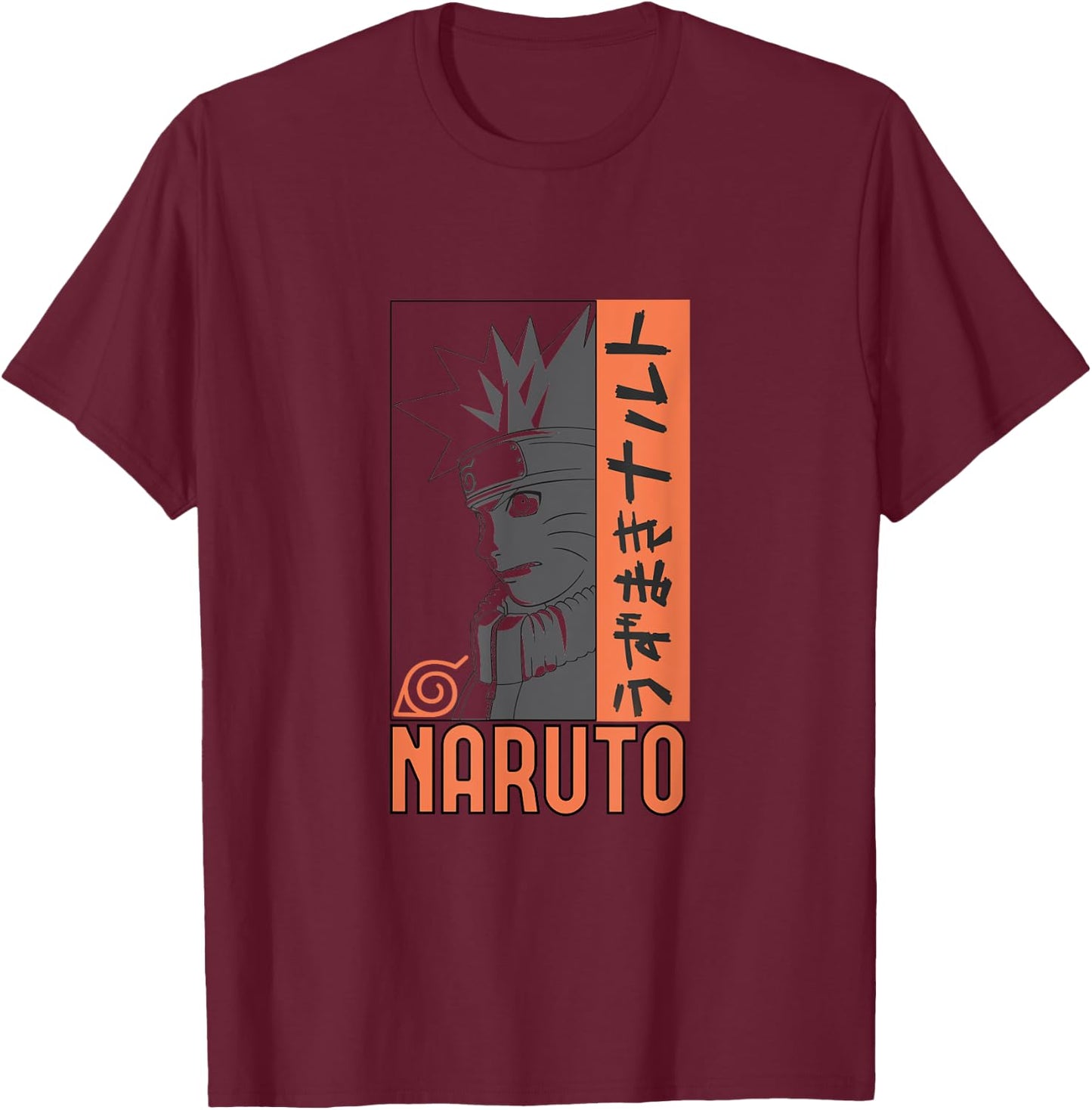 Naruto Classic Character Line Art T-Shirt - T-Shirt | Maroon