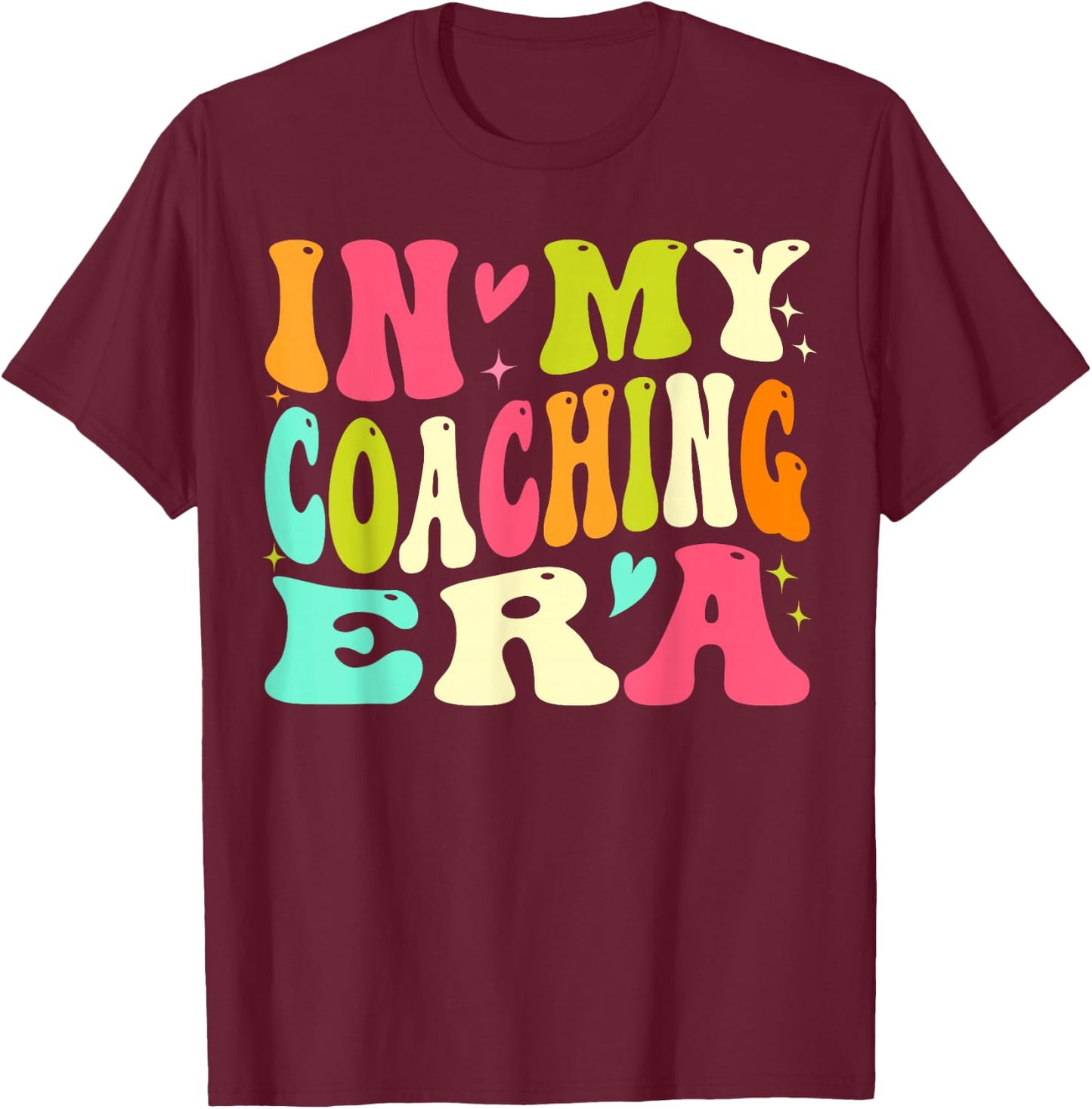 In My Coaching Era Groovy T-Shirt - T-Shirt | Maroon