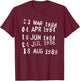 Library stamp date T-Shirt - T-Shirt | Maroon