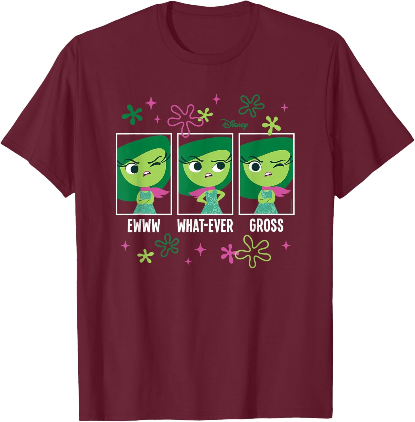 Inside Out - Disgust Moods T-Shirt - T-Shirt | Maroon