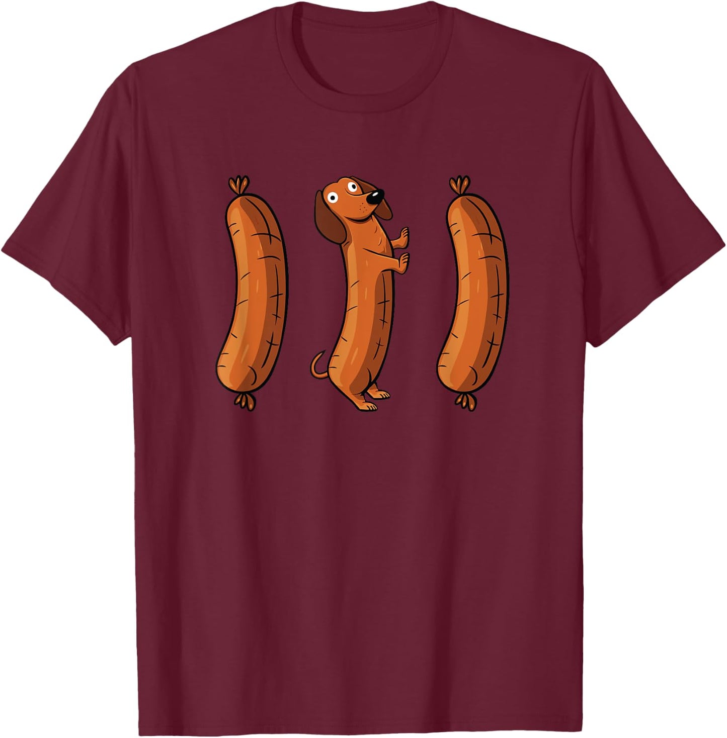 Funny Oktoberfest Shirt Men Women Dachshund Wurst Sausage T-Shirt - T-Shirt | Maroon