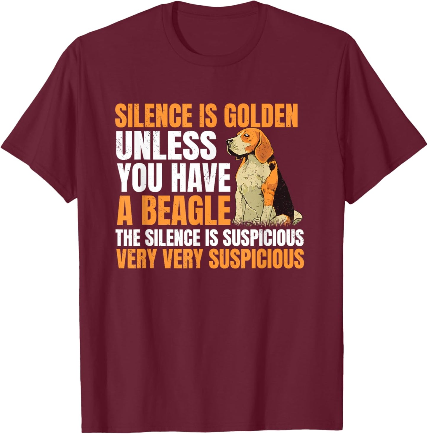 Beagle Small Scent Dog Hunting Pet Breeder Silence Is Golden T-Shirt - T-Shirt | Maroon