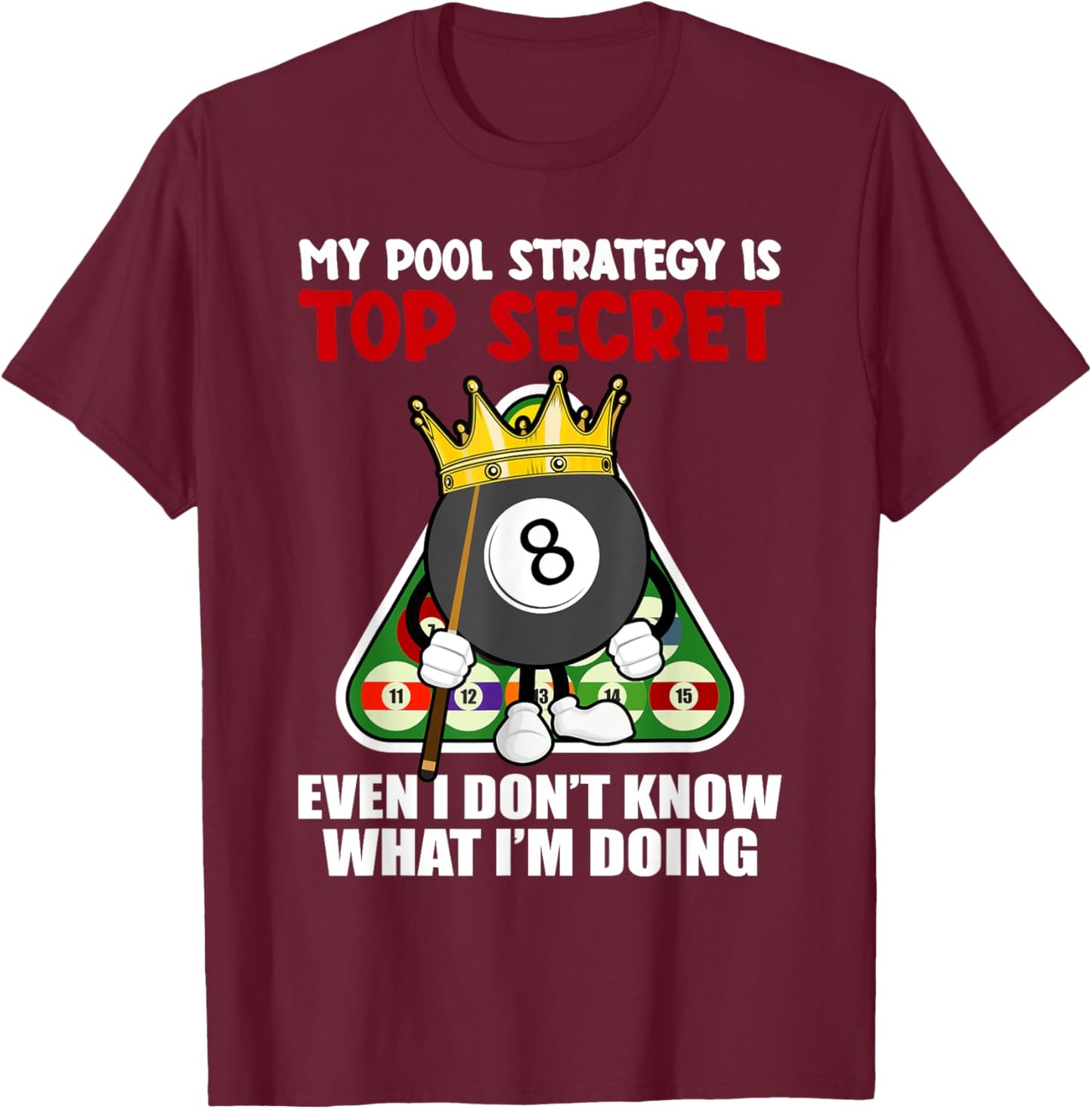 Funny Billiards Art Women Billiards Pool Players T-Shirt - T-Shirt | Maroon