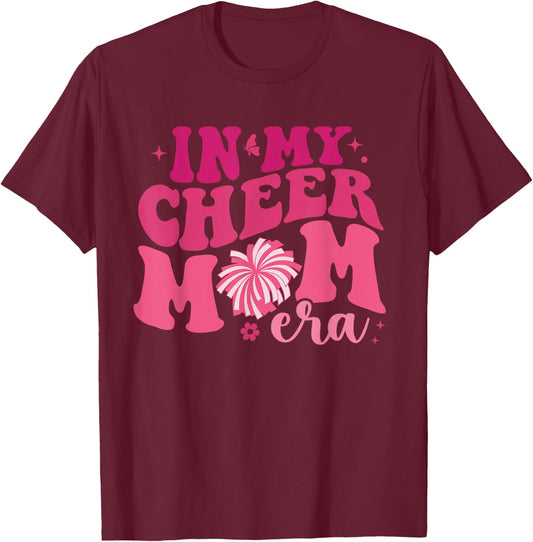 In My Cheer Mom Era Cheerleading Football Cheer Mom Life T-Shirt - T-Shirt | Maroon