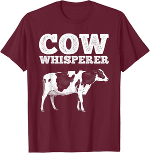 Funny Cow Whisperer Design Women Cow Farmer Farming T-Shirt - T-Shirt | Maroon