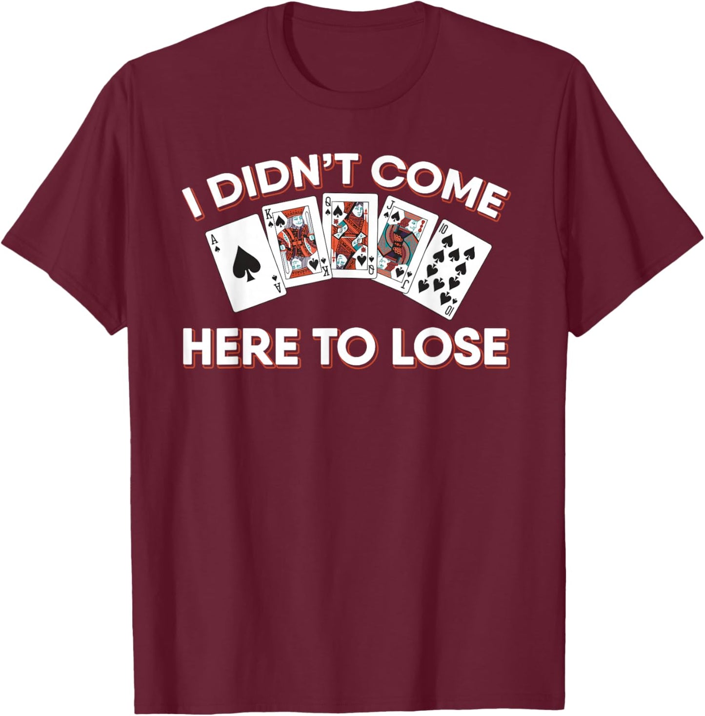 Poker Player Texas Holdem - Card Game Poker T-Shirt - T-Shirt | Maroon