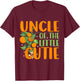 Baby Shower Orange 1st Birthday Party Uncle Little Cutie T-Shirt - T-Shirt | Maroon