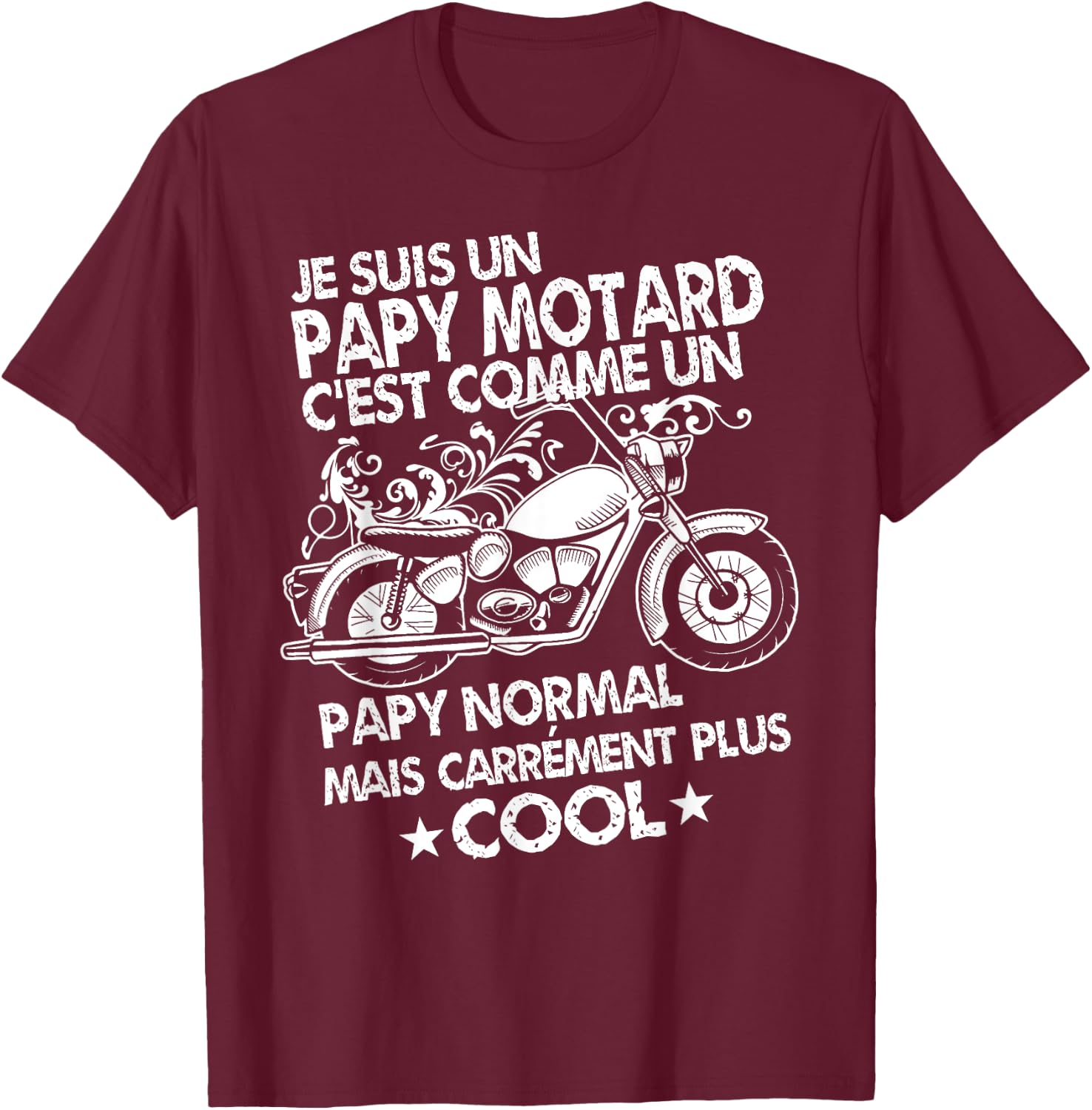 Papy Motard Gift for Motorcycle Papy Cool T-Shirt - T-Shirt | Maroon
