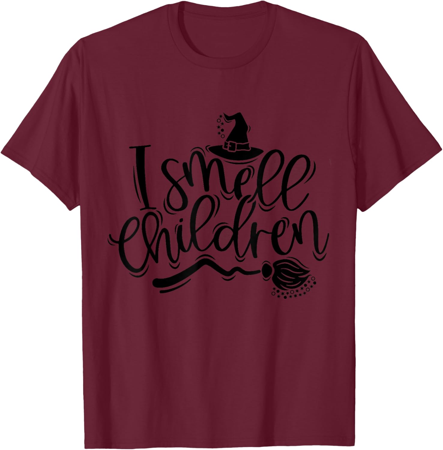 I Smell Children Funny Witch Orange Halloween Party Costume T-Shirt - T-Shirt | Maroon