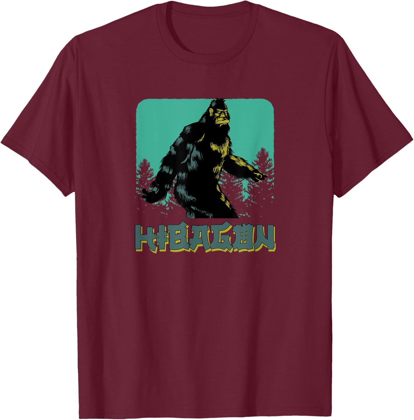 Hibagon - Japanese Bigfoot T-Shirt - T-Shirt | Maroon