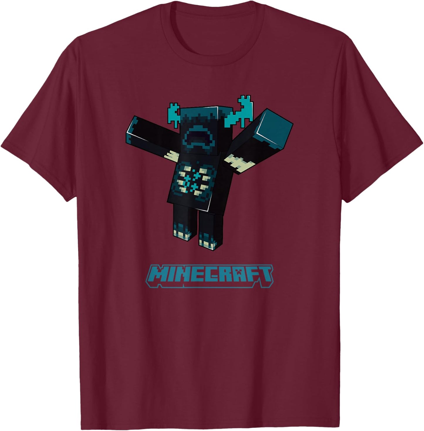 Minecraft Sculk Shrieker's Hostile Mob Warden Attack T-Shirt - T-Shirt | Maroon