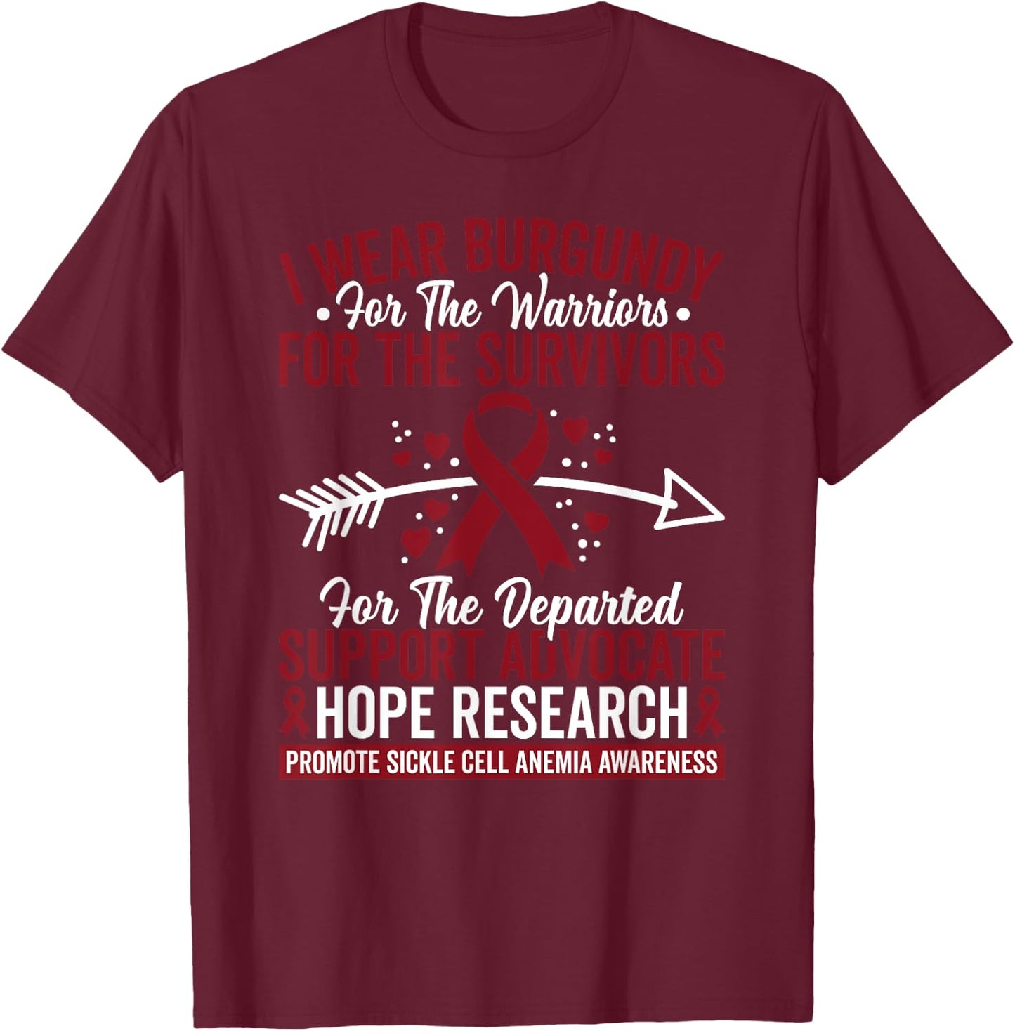 Sickle Cell Disease Warrior Awareness Blood SCD T-Shirt - T-Shirt | Maroon