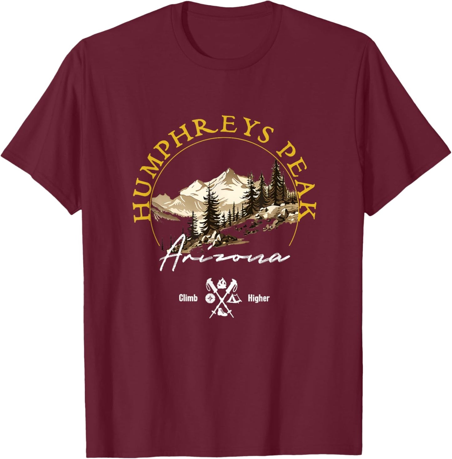 Humphreys Peak Retro Vintage Apparel Humphreys Peak Souvenir T-Shirt - T-Shirt | Maroon
