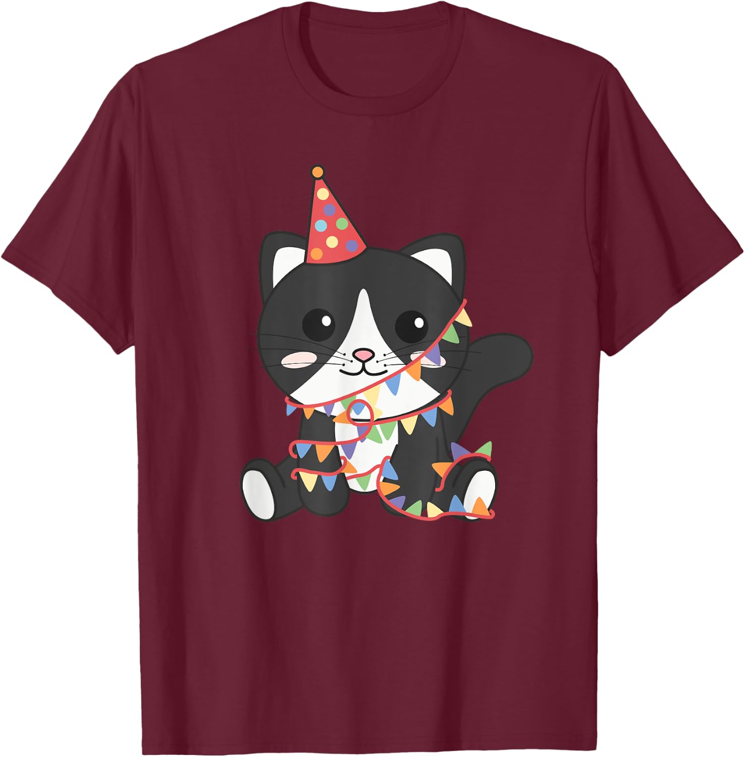 Birthday Cat For Children A Birthday Cat T-Shirt - T-Shirt | Maroon
