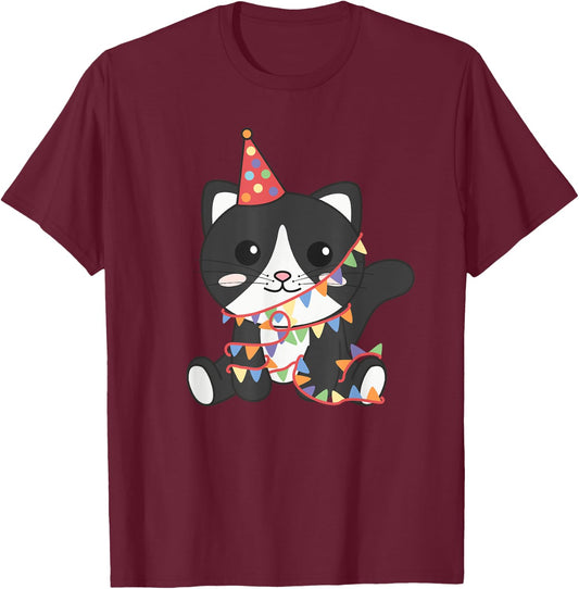 Birthday Cat For Children A Birthday Cat T-Shirt - T-Shirt | Maroon
