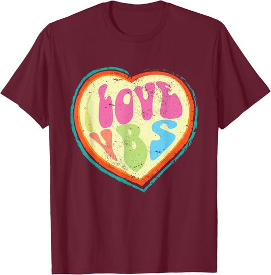 I Love VBS Hearts Vacation Bible School Crew Bible Study T-Shirt - T-Shirt | Maroon